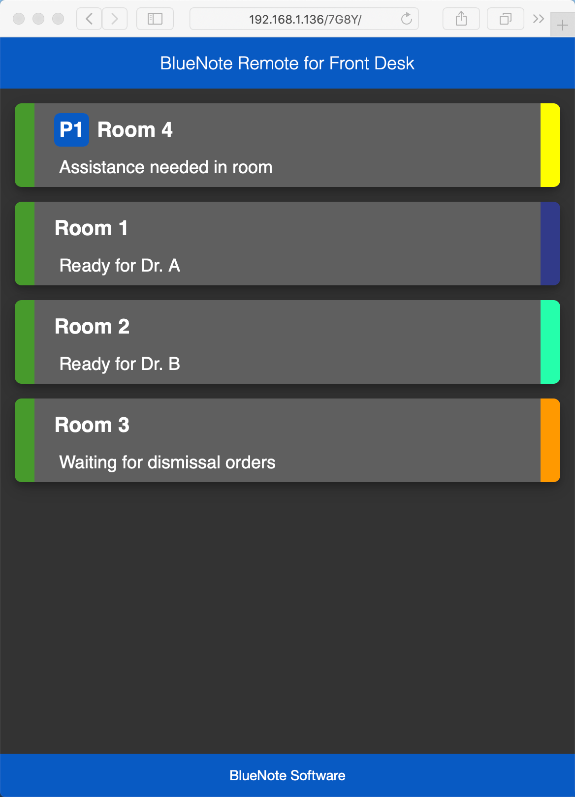 BlueNote Remote active lights