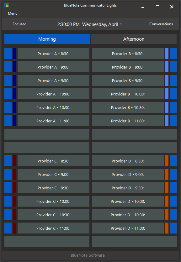 Light Panel Medical Schedule